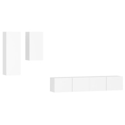 vidaXL Set di Mobili Porta TV 4 pz Bianco in Legno Multistrato
