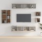vidaXL Set Mobili Porta TV 8pz Grigio Cemento in Legno Multistrato vidaXL Set Mobili Porta TV 8pz Grigio Cemento in Legno Multistrato