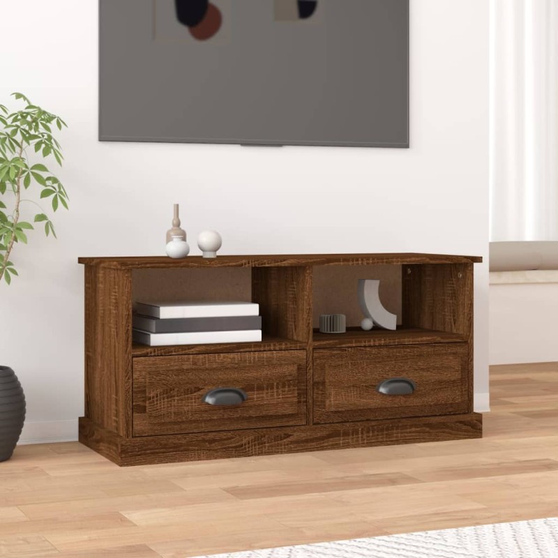 vidaXL Mobile Porta TV Rovere Marrone 93x35,5x45 cm Legno Multistrato vidaXL Mobile Porta TV Rovere Marrone 93x35,5x45 cm Legno Multistrato