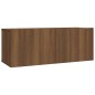 vidaXL Set Mobili Porta TV 2 pz Rovere Marrone in Legno Multistrato