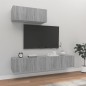 vidaXL Set Mobili Porta TV 3 pz Grigio Sonoma in Legno Multistrato vidaXL Set Mobili Porta TV 3 pz Grigio Sonoma in Legno Multistrato