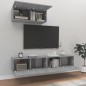 vidaXL Set Mobili Porta TV 3 pz Grigio Sonoma in Legno Multistrato vidaXL Set Mobili Porta TV 3 pz Grigio Sonoma in Legno Multistrato