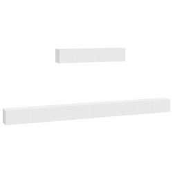 vidaXL Set di Mobili Porta TV 6 pz Bianco in Legno Multistrato