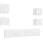 vidaXL Set di Mobili Porta TV 6 pz Bianco in Legno Multistrato vidaXL Set di Mobili Porta TV 6 pz Bianco in Legno Multistrato