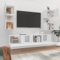 vidaXL Set di Mobili Porta TV 6 pz Bianco in Legno Multistrato vidaXL Set di Mobili Porta TV 6 pz Bianco in Legno Multistrato