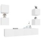 vidaXL Set di Mobili Porta TV 6 pz Bianco in Legno Multistrato vidaXL Set di Mobili Porta TV 6 pz Bianco in Legno Multistrato