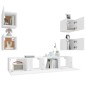 vidaXL Set di Mobili Porta TV 6 pz Bianco in Legno Multistrato vidaXL Set di Mobili Porta TV 6 pz Bianco in Legno Multistrato