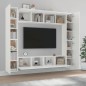 vidaXL Set Mobili Porta TV 8pz Bianco in Legno Multistrato vidaXL Set Mobili Porta TV 8pz Bianco in Legno Multistrato
