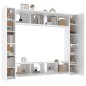 vidaXL Set Mobili Porta TV 8pz Bianco in Legno Multistrato vidaXL Set Mobili Porta TV 8pz Bianco in Legno Multistrato