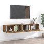 vidaXL Set Mobili Porta TV 2 pz Rovere Fumo in Legno Multistrato