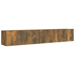 vidaXL Set Mobili Porta TV 2 pz Rovere Fumo in Legno Multistrato