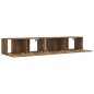 vidaXL Set Mobili Porta TV 2 pz Rovere Fumo in Legno Multistrato