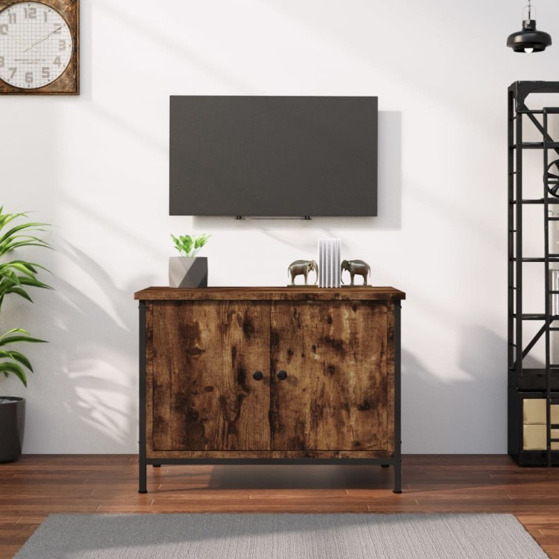 vidaXL Mobile TV con Ante Rovere Fumo 60x35x45 cm in Legno Multistrato vidaXL Mobile TV con Ante Rovere Fumo 60x35x45 cm in Legno Multistrato