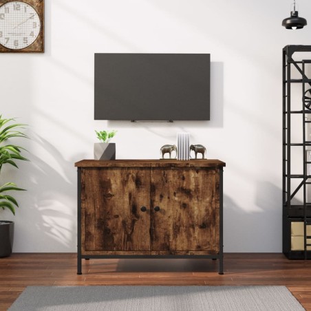 vidaXL Mobile TV con Ante Rovere Fumo 60x35x45 cm in Legno Multistrato