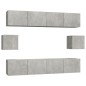 vidaXL Set di Mobili Porta TV 6 pz Grigio Cemento in Legno Multistrato vidaXL Set di Mobili Porta TV 6 pz Grigio Cemento in Legno Multistrato
