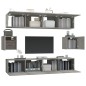 vidaXL Set di Mobili Porta TV 6 pz Grigio Cemento in Legno Multistrato vidaXL Set di Mobili Porta TV 6 pz Grigio Cemento in Legno Multistrato