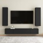 vidaXL Set Mobili Porta TV 4 pz Nero in Legno Multistrato vidaXL Set Mobili Porta TV 4 pz Nero in Legno Multistrato