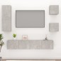 vidaXL Set di Mobili Porta TV 5 pz Grigio Cemento in Legno Multistrato