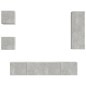 vidaXL Set di Mobili Porta TV 5 pz Grigio Cemento in Legno Multistrato