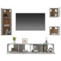 vidaXL Set di Mobili Porta TV 5 pz Grigio Cemento in Legno Multistrato