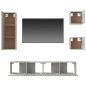 vidaXL Set di Mobili Porta TV 5 pz Grigio Cemento in Legno Multistrato