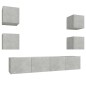 vidaXL Set di Mobili Porta TV 6 pz Grigio Cemento in Legno Multistrato vidaXL Set di Mobili Porta TV 6 pz Grigio Cemento in Legno Multistrato