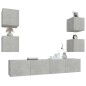 vidaXL Set di Mobili Porta TV 6 pz Grigio Cemento in Legno Multistrato vidaXL Set di Mobili Porta TV 6 pz Grigio Cemento in Legno Multistrato
