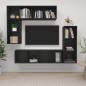vidaXL Set Mobili Porta TV 4 pz Nero in Legno Multistrato vidaXL Set Mobili Porta TV 4 pz Nero in Legno Multistrato