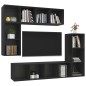 vidaXL Set Mobili Porta TV 4 pz Nero in Legno Multistrato vidaXL Set Mobili Porta TV 4 pz Nero in Legno Multistrato