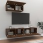 vidaXL Set Mobili Porta TV 3 pz Rovere Marrone in Legno Multistrato vidaXL Set Mobili Porta TV 3 pz Rovere Marrone in Legno Multistrato