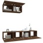 vidaXL Set Mobili Porta TV 3 pz Rovere Marrone in Legno Multistrato vidaXL Set Mobili Porta TV 3 pz Rovere Marrone in Legno Multistrato