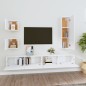 vidaXL Set di Mobili Porta TV 5 pz Bianco in Legno Multistrato vidaXL Set di Mobili Porta TV 5 pz Bianco in Legno Multistrato