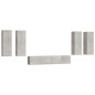 vidaXL Set di Mobili Porta TV 6 pz Grigio Cemento in Legno Multistrato vidaXL Set di Mobili Porta TV 6 pz Grigio Cemento in Legno Multistrato