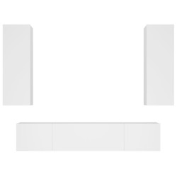 vidaXL Set di Mobili Porta TV 4 pz Bianco in Legno Multistrato