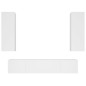 vidaXL Set di Mobili Porta TV 4 pz Bianco in Legno Multistrato vidaXL Set di Mobili Porta TV 4 pz Bianco in Legno Multistrato