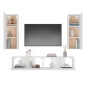 vidaXL Set di Mobili Porta TV 4 pz Bianco in Legno Multistrato vidaXL Set di Mobili Porta TV 4 pz Bianco in Legno Multistrato