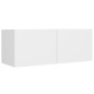 vidaXL Set di Mobili Porta TV 4 pz Bianco in Legno Multistrato vidaXL Set di Mobili Porta TV 4 pz Bianco in Legno Multistrato