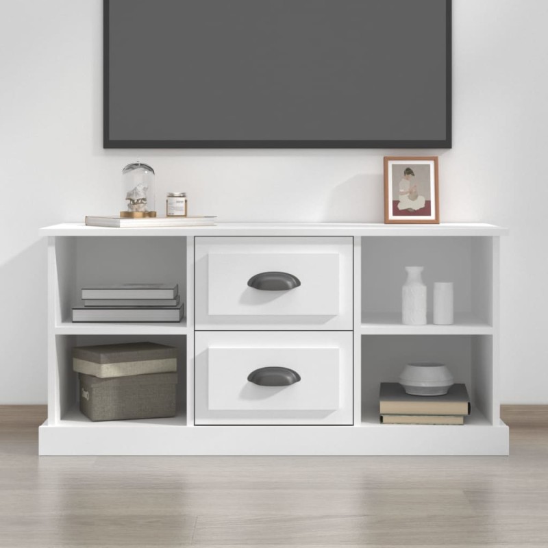 vidaXL Mobile Porta TV Bianco 99,5x35,5x48 cm in Legno Multistrato vidaXL Mobile Porta TV Bianco 99,5x35,5x48 cm in Legno Multistrato