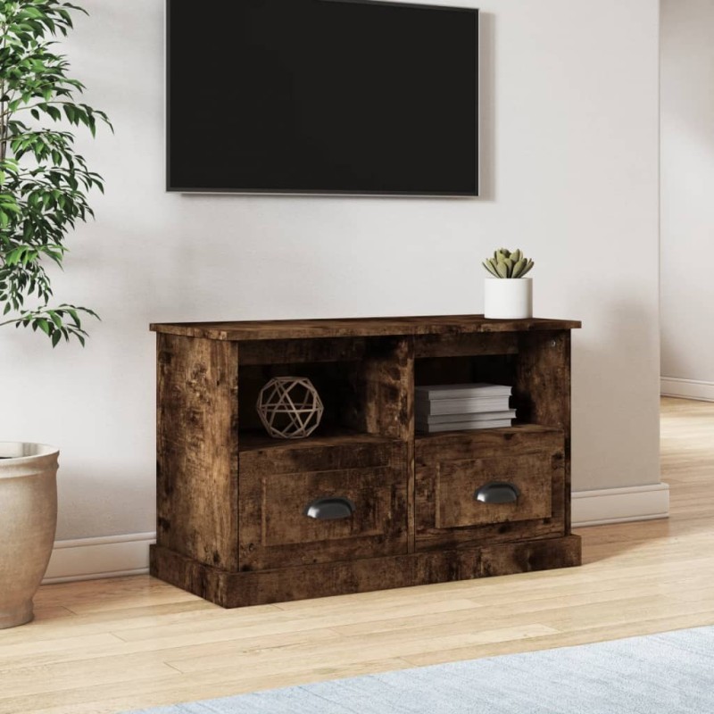 vidaXL Mobile Porta TV Rovere Fumo 80x35x50 cm in Legno Multistrato vidaXL Mobile Porta TV Rovere Fumo 80x35x50 cm in Legno Multistrato