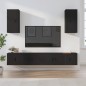 vidaXL Set Mobili Porta TV 6 pz Nero in Legno Multistrato vidaXL Set Mobili Porta TV 6 pz Nero in Legno Multistrato