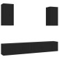 vidaXL Set Mobili Porta TV 6 pz Nero in Legno Multistrato vidaXL Set Mobili Porta TV 6 pz Nero in Legno Multistrato