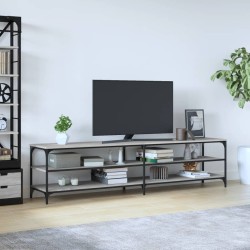 vidaXL Mobile TV Grigio Sonoma 200x30x50cm Legno Multistrato e Metallo