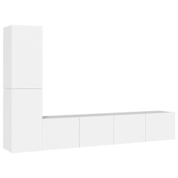vidaXL Set di Mobili Porta TV 4 pz Bianco in Legno Multistrato