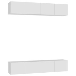 vidaXL Mobili TV 4 pz Bianchi 80x30x30 cm in Legno Multistrato