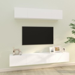 vidaXL Set di Mobili Porta TV 4 pz Bianco in Legno Multistrato