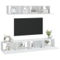 vidaXL Set di Mobili Porta TV 4 pz Bianco in Legno Multistrato vidaXL Set di Mobili Porta TV 4 pz Bianco in Legno Multistrato