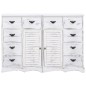 Credenza con 10 Cassetti Bianca 113x30x79 cm in Legno