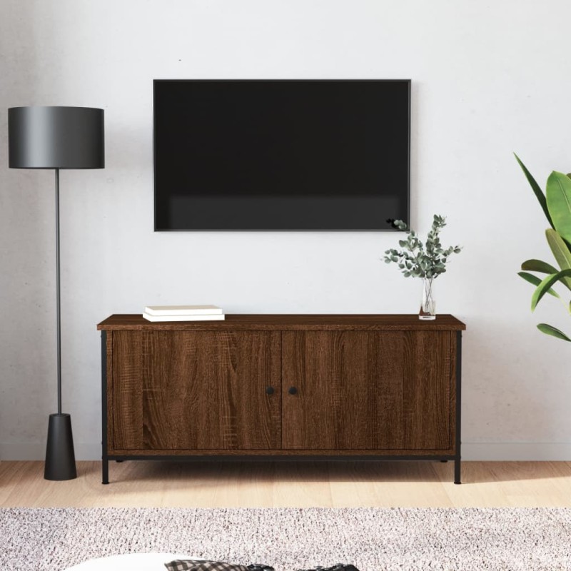 vidaXL Mobile TV con Ante Rovere Marrone 102x35x45cm Legno Multistrato vidaXL Mobile TV con Ante Rovere Marrone 102x35x45cm Legno Multistrato