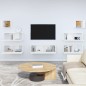 vidaXL Set di Mobili Porta TV 7 pz Bianco in Legno Multistrato vidaXL Set di Mobili Porta TV 7 pz Bianco in Legno Multistrato
