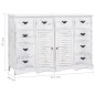 Credenza con 10 Cassetti Bianca 113x30x79 cm in Legno